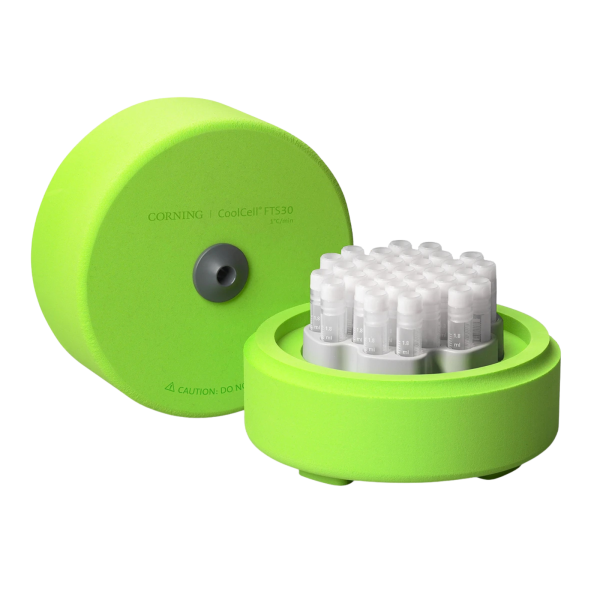 Pojemniki do zamrażania CoolCell® FTS30 - c-8647 - pojemnik-do-zamrazania-corning-coolcell-fts30 - probowki-o-poj-1-ml-lub-2-ml - 30 - zielony - 432008