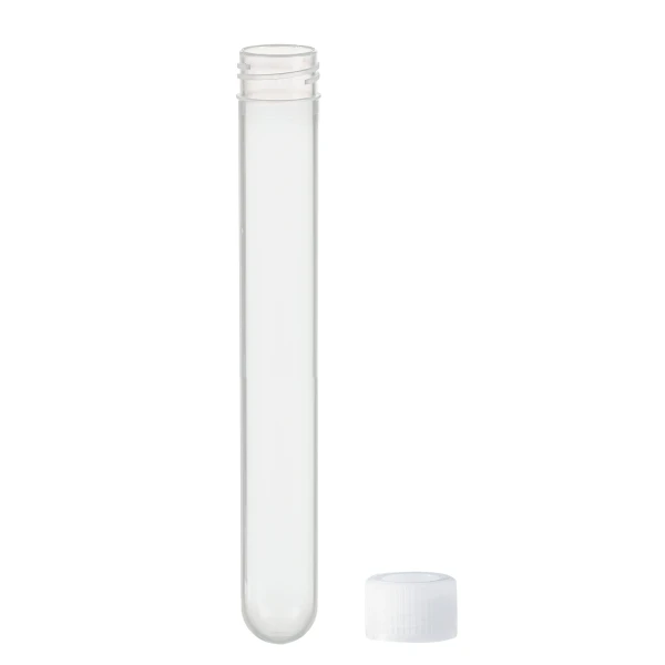 Probówki okrągłodenne z PP - z zakrętka z HDPE - poj. 4,5 ml - 13 ml - j-0184 - probowki-okraglodenne-z-pp - 6-ml - 115-x-92-mm - bezbarwny - niesterylny - worek - 1000-szt - 60-546