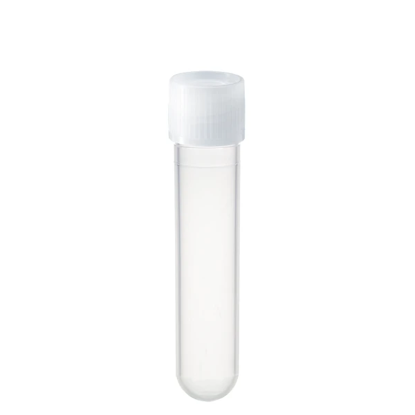 Probówki okrągłodenne z PP - z zakrętka z HDPE - poj. 4,5 ml - 13 ml - j-0188 - probowki-okraglodenne-z-pp - 10-ml - 16-x-79-mm - bezbarwny - sterylny - worek - 100-szt - 60-506-001