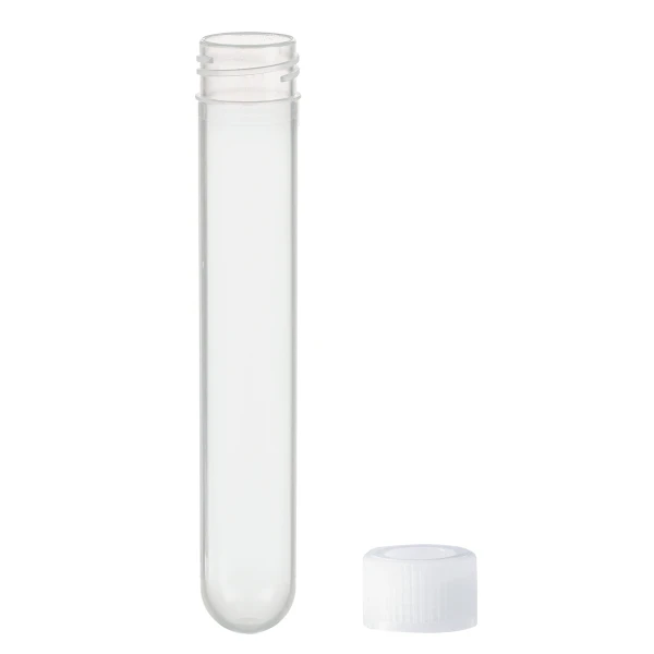 Probówki okrągłodenne z PP - z zakrętka z HDPE - poj. 4,5 ml - 13 ml - j-0193 - probowki-okraglodenne-z-pp - 10-ml - 153-x-92-mm - bezbarwny - niesterylny - worek - 1000-szt - 60-610