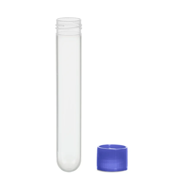 Probówki okrągłodenne z PP - z zakrętka z HDPE - poj. 4,5 ml - 13 ml - j-0204 - probowki-okraglodenne-z-pp - 13-ml - 165-x-101-mm - niebieski - niesterylny - worek - 500-szt - 60-541-021