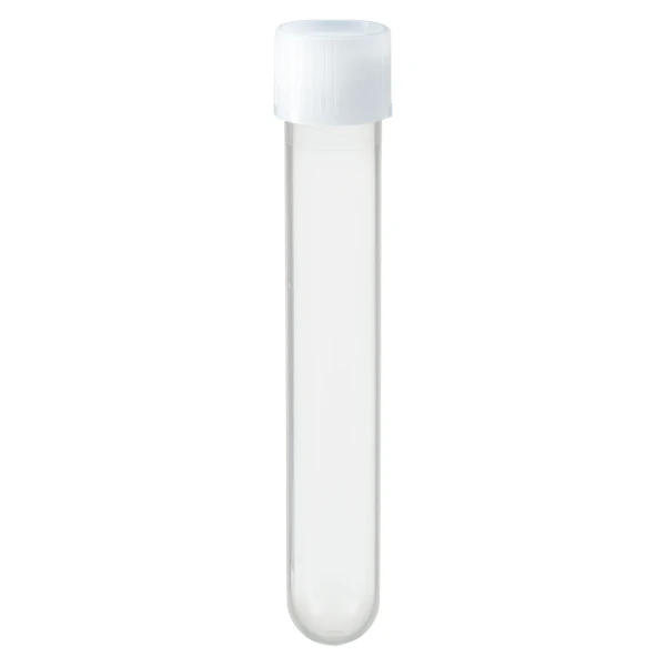 Probówki okrągłodenne z PP - z zakrętka z HDPE - poj. 4,5 ml - 13 ml - j-0207 - probowki-okraglodenne-z-pp - 13-ml - 165-x-101-mm - bezbarwny - niesterylny - worek - 500-szt - 60-540-500