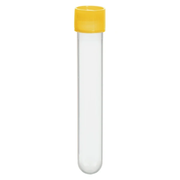 Probówki okrągłodenne z PP - z zakrętka z HDPE - poj. 4,5 ml - 13 ml - j-0209 - probowki-okraglodenne-z-pp - 13-ml - 165-x-101-mm - zolty - niesterylny - worek - 500-szt - 60-540-014