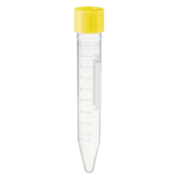 Probówki stożkowodenne z PP - z zakrętką z HDPE - poj. 10-30 ml - j-0251 - probowki-stozkowodenne-z-pp-ze-skala-i-etykieta - 10-ml - 16-x-100-mm - zolty - sterylny - worek - 100-szt - 62-9924-284