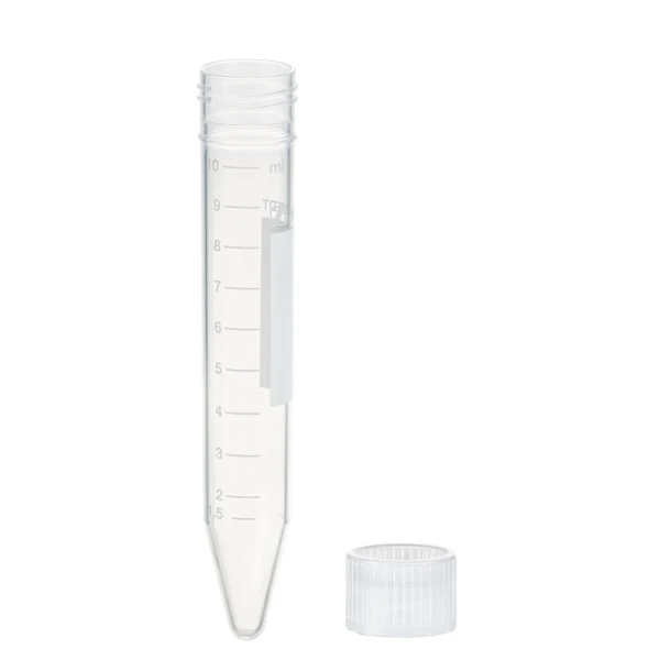Probówki stożkowodenne z PP - z zakrętką z HDPE - poj. 10-30 ml - j-0252 - probowki-stozkowodenne-z-pp-ze-skala-i-etykieta - 10-ml - 16-x-100-mm - bezbarwny - niesterylny - worek - 1000-szt - 62-9924-283