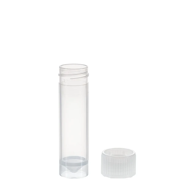 Probówki stożkowodenne - z zakrętką z HDPE - samostojące - poj. 3,5 ml - 5 ml - j-0265 - probowki-stozkowodenne-z-pp - 5-ml - 153-x-57-mm - bezbarwny - niesterylny - worek - 1000-szt - 60-558