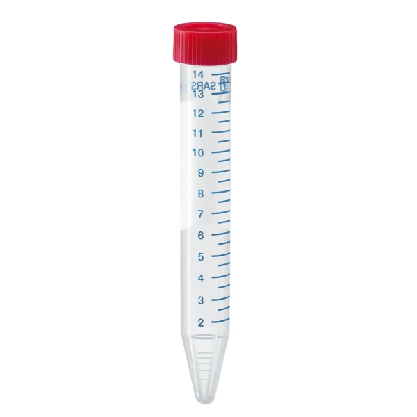 Probówki wirówkowe typu Falcon z PP - poj. 15 i 50 ml - j-0301 - probowki-typu-falcon-z-pp - 15-ml - 17-x-120-mm - czerwony - niesterylny - worek - 50-szt - 62-554-001