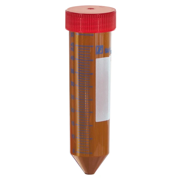 Probówki wirówkowe typu Falcon z PP - poj. 50 ml - brązowe - j-0316 - probowki-typu-falcon-z-pp-ze-skala-i-polem-opisowym - 50-ml - 28-x-114-mm - czerwony - sterylny - worek - 25-szt - 62-547-354