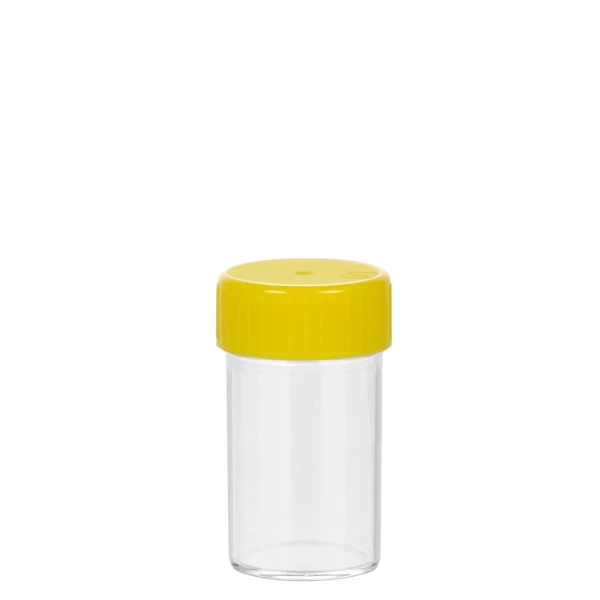 Probówki płaskodenne - z zakrętką - poj. 5 ml - 120 ml - j-0335 - probowki-plaskodenne-z-ps - 25-ml - 27-x-54-mm - zolty - sterylny - worek - 50-szt - 60-9922-115