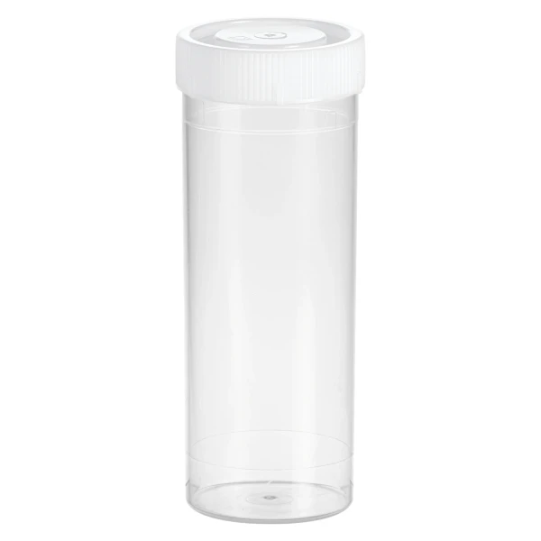Probówki płaskodenne - z zakrętką - poj. 5 ml - 120 ml - j-0341 - probowki-plaskodenne-z-pp - 120-ml - 42-x-114-mm - bezbarwny - sterylny - worek - 25-szt - 60-597-001