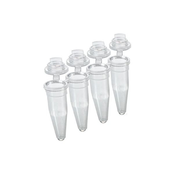 Probówki Multiply®-µStripPro do PCR w paskach - 4-stanowiskowe - z ind. połączonymi zatyczkami - poj. 0,2 ml - j-1051 - probowki-w-paskach-02-ml-4-stanowiskowe - 02-ml - bezbarwny - pcr-performance-tested - 120-szt - 72-990-002