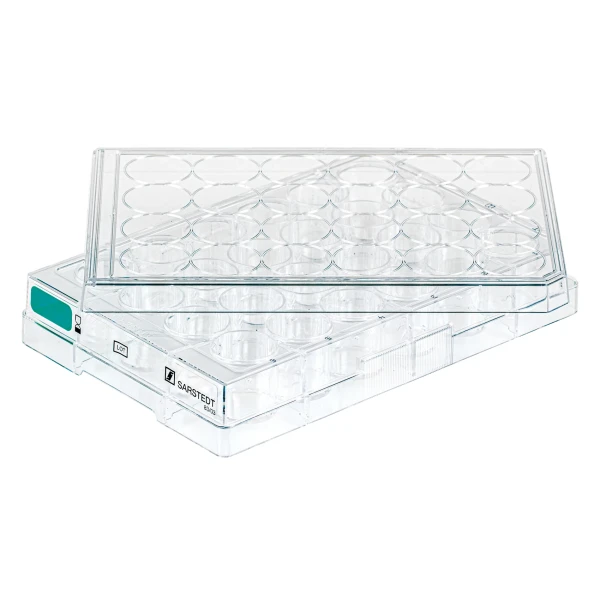 Płytki mikrotestowe do hodowli zawiesinowej - z pokrywkami - j-4433 - plytki-mikrotestowe - 24-dolki - f-ksztaltne - 182-cm%c2%b2 - tc-tested - 50-szt - 83-3922-500