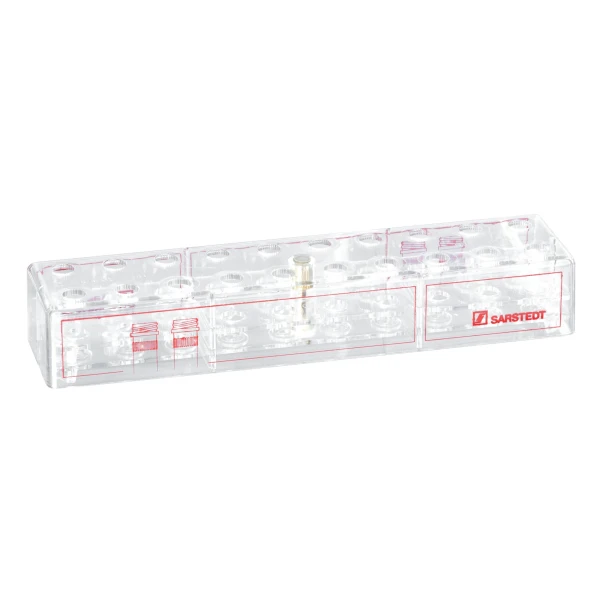Statywy z PC z rowkowanymi otworami - j-5093 - statyw-z-pc-z-rowkowanymi-otworami - o-sr-105-mm - 257-x-62-x-40-mm - 20-miejsc - 93-848-100