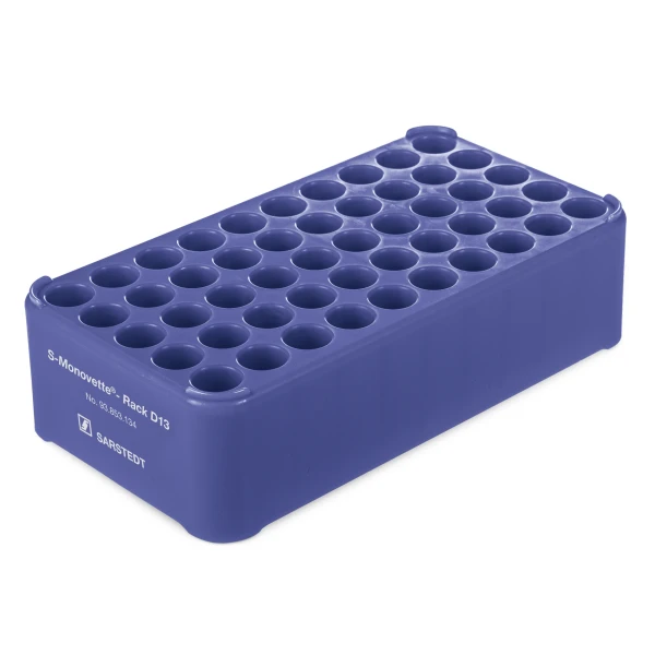 Uniwersalne statywy D13 z PP - do probówek o śr. do 13 mm - j-5125 - statyw-d13-z-pp - do-probowek-i-s-monovette-o-sr-8-13-mm - niebieski - 93-853-134