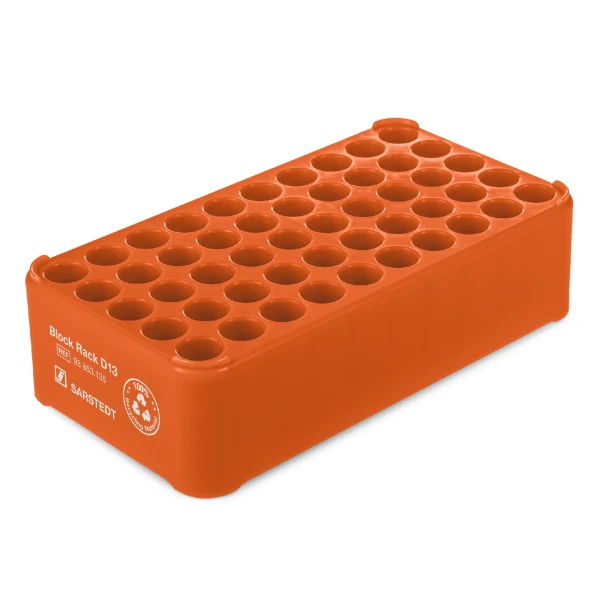 Uniwersalne statywy D13 z PP - do probówek o śr. do 13 mm - j-5126 - statyw-d13-z-pp - do-probowek-i-s-monovette-o-sr-8-13-mm - pomaranczowy - 93-853-135