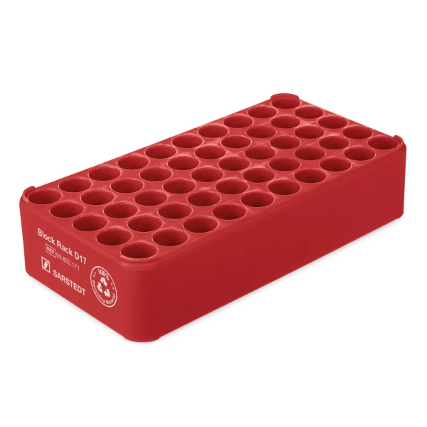 Uniwersalne statywy D17 z PP - do probówek o śr. do 17 mm - j-5142 - statyw-d17-z-pp - bez-uchwytu - czerwony - 93-852-171