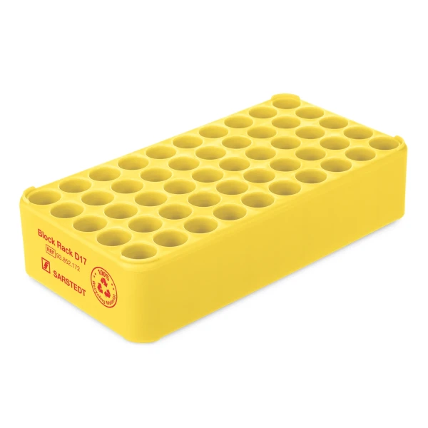 Uniwersalne statywy D17 z PP - do probówek o śr. do 17 mm - j-5143 - statyw-d17-z-pp - bez-uchwytu - zolty - 93-852-172